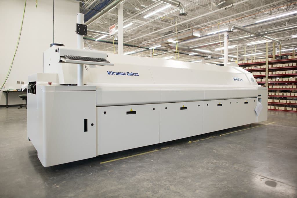 Precision production equipment on a factory floor