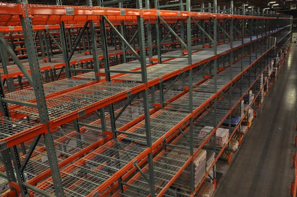 High-bay warehouse racking in a distribution centre